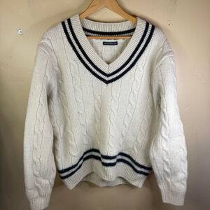 Brandy Melville Womens One Size Y2K Classic Rugby Pullover Wool Sweater Preppy‎